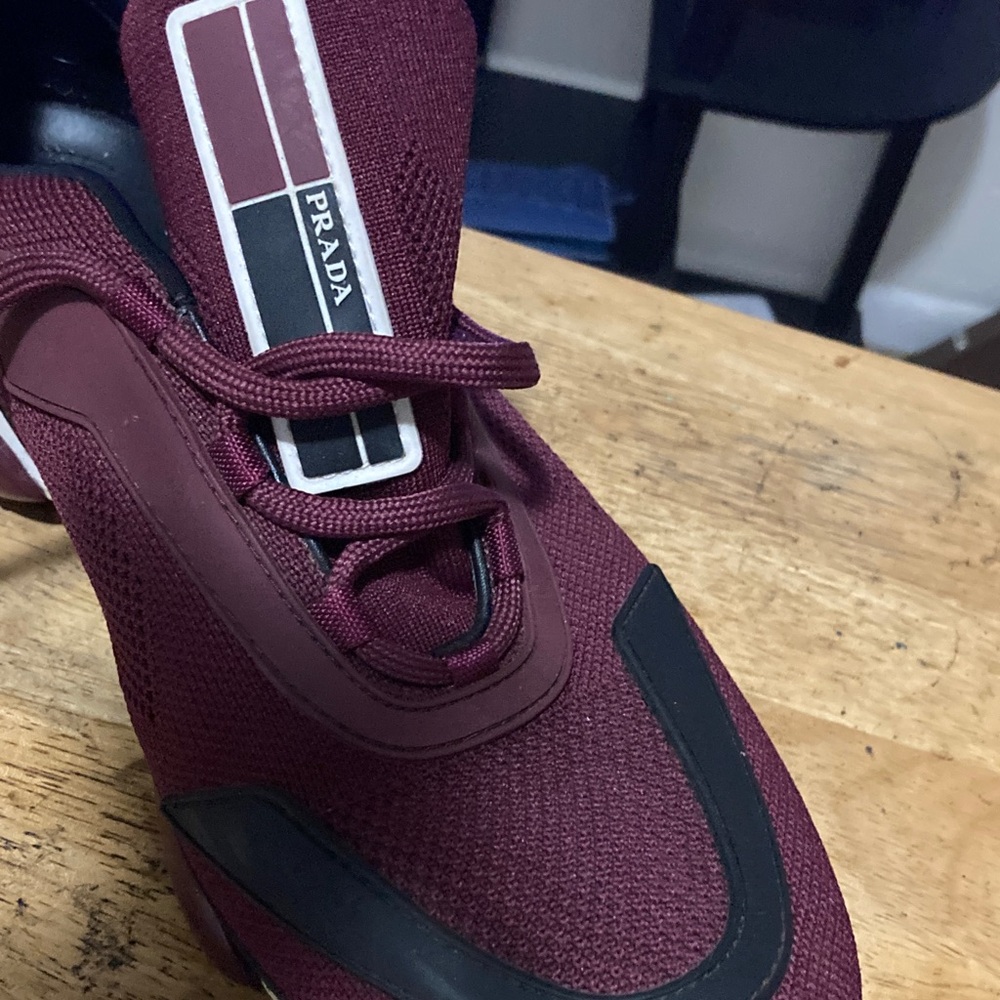 Prada Men's Deep Burgundy Sneakers